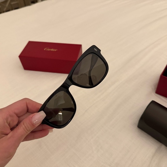 Cartier Black Sunglasses with Red Case - Picture 3 of 5